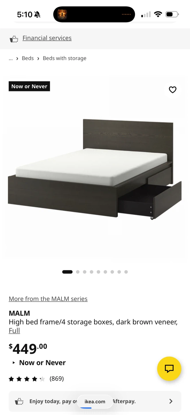 IKEA MALM Queen Bed with 4 Storage Boxes + Mattress - photo 4