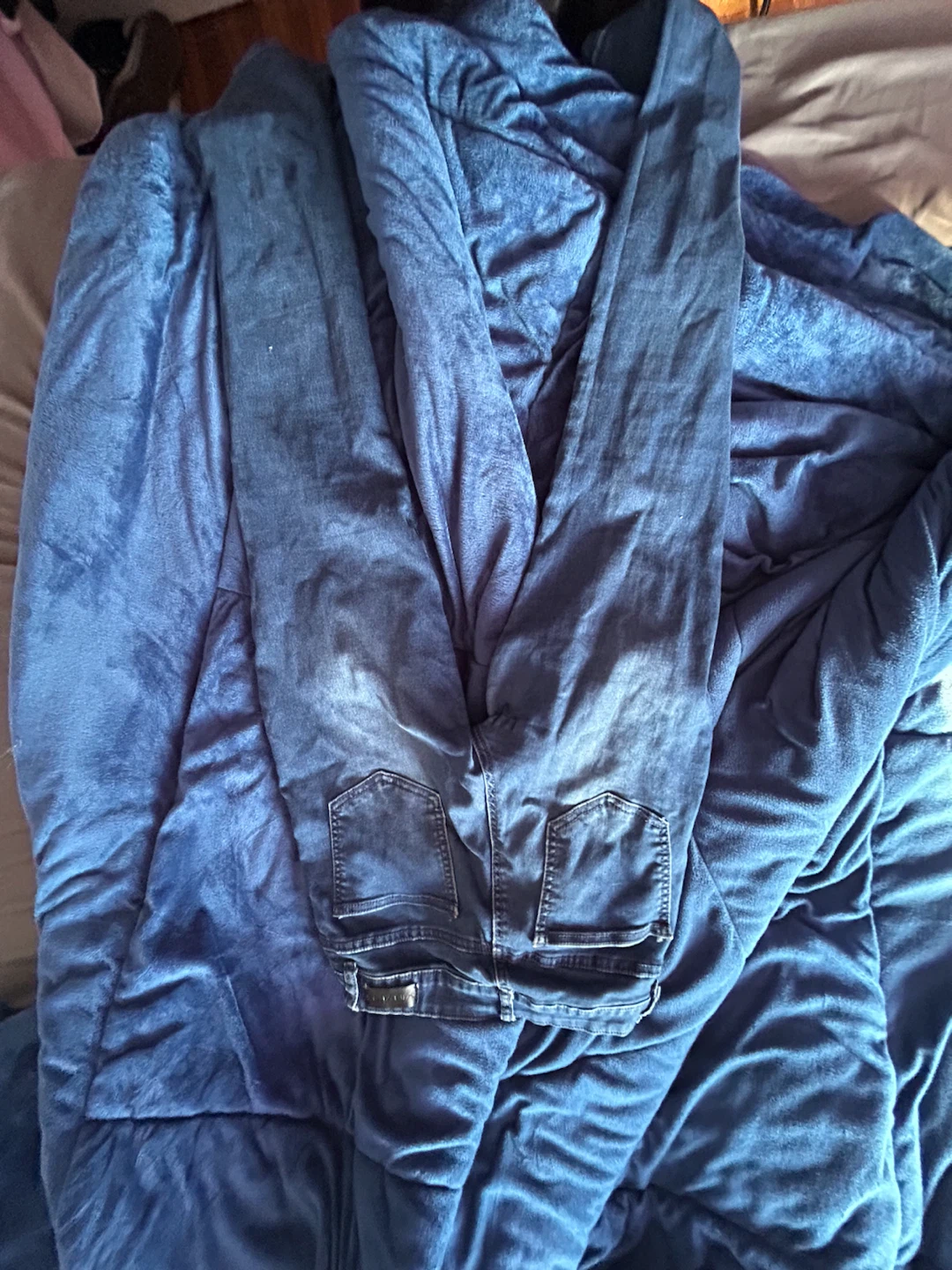 Blue Distressed Denim Jeans - photo 5