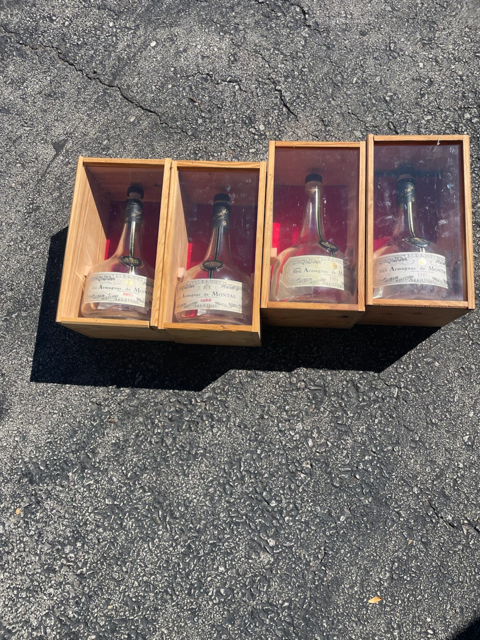 empty bottles Armagnac de Montal Collection (1984, 1987, 1988) - photo 2