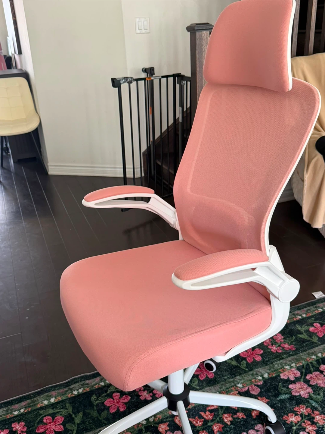 Pink Ergonomic Office Chair with Headrest - photo 5
