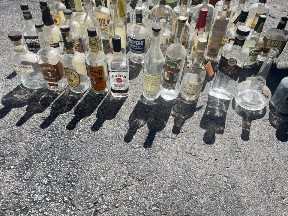 60 Assorted Empty bourbon Liquor Bottles - photo 3