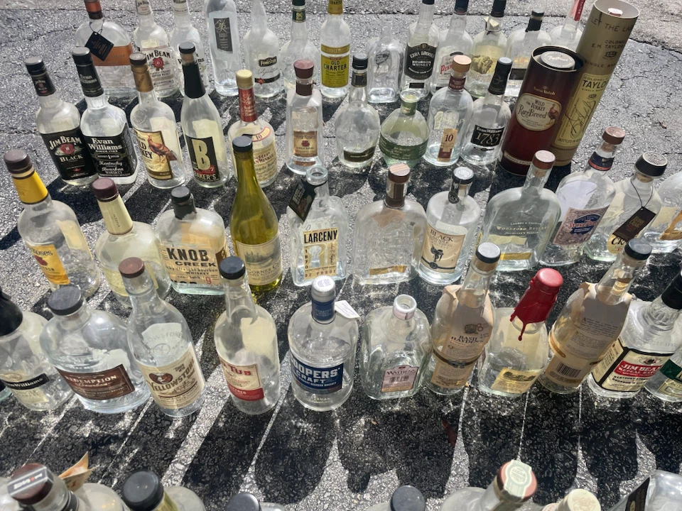 60 Assorted Empty bourbon Liquor Bottles - photo 4