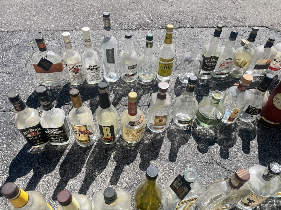 60 Assorted Empty bourbon Liquor Bottles - photo 5