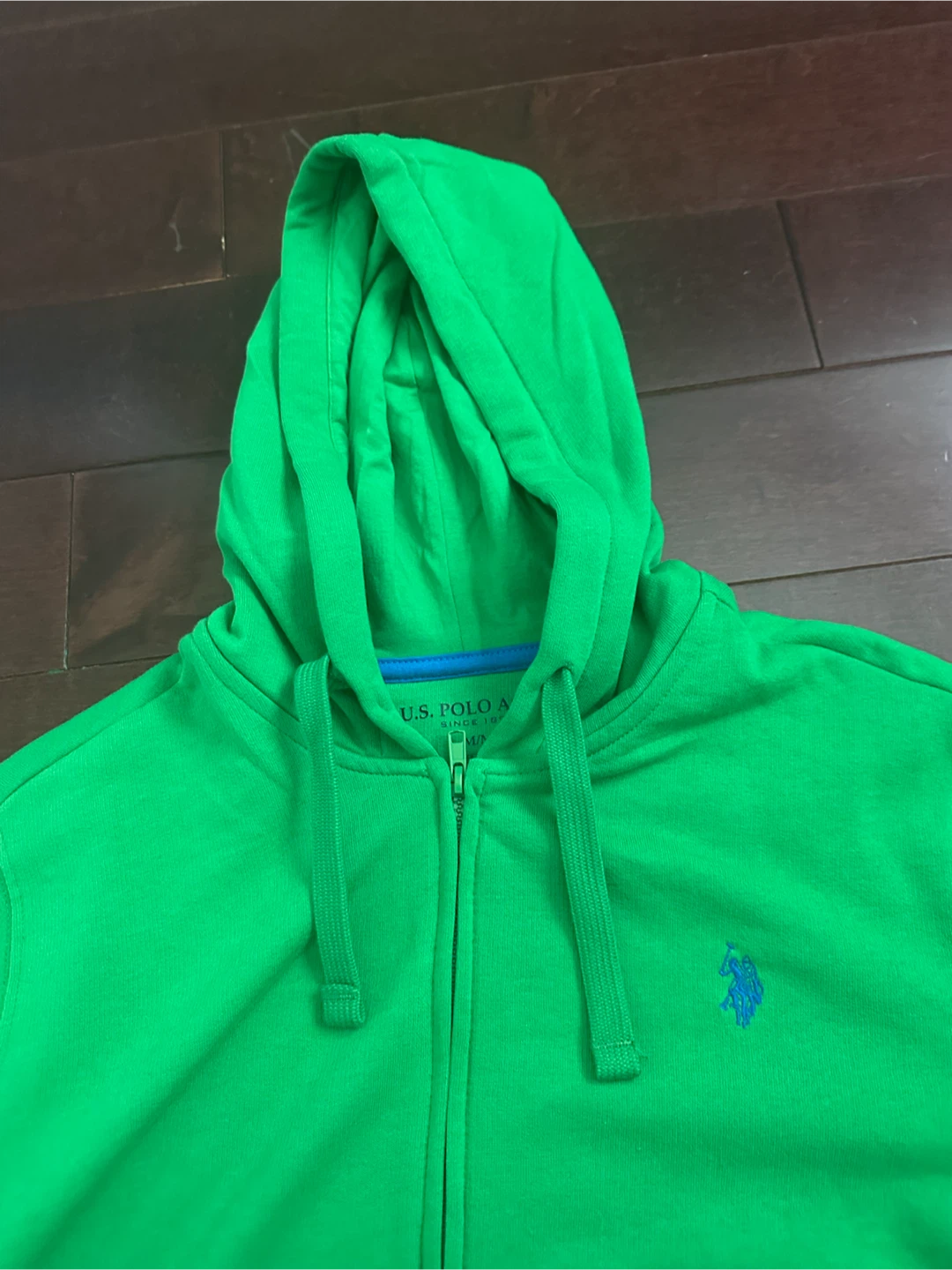 Men’s Medium U.S. Polo Assn. Green Zip-Up Hoodie - photo 3