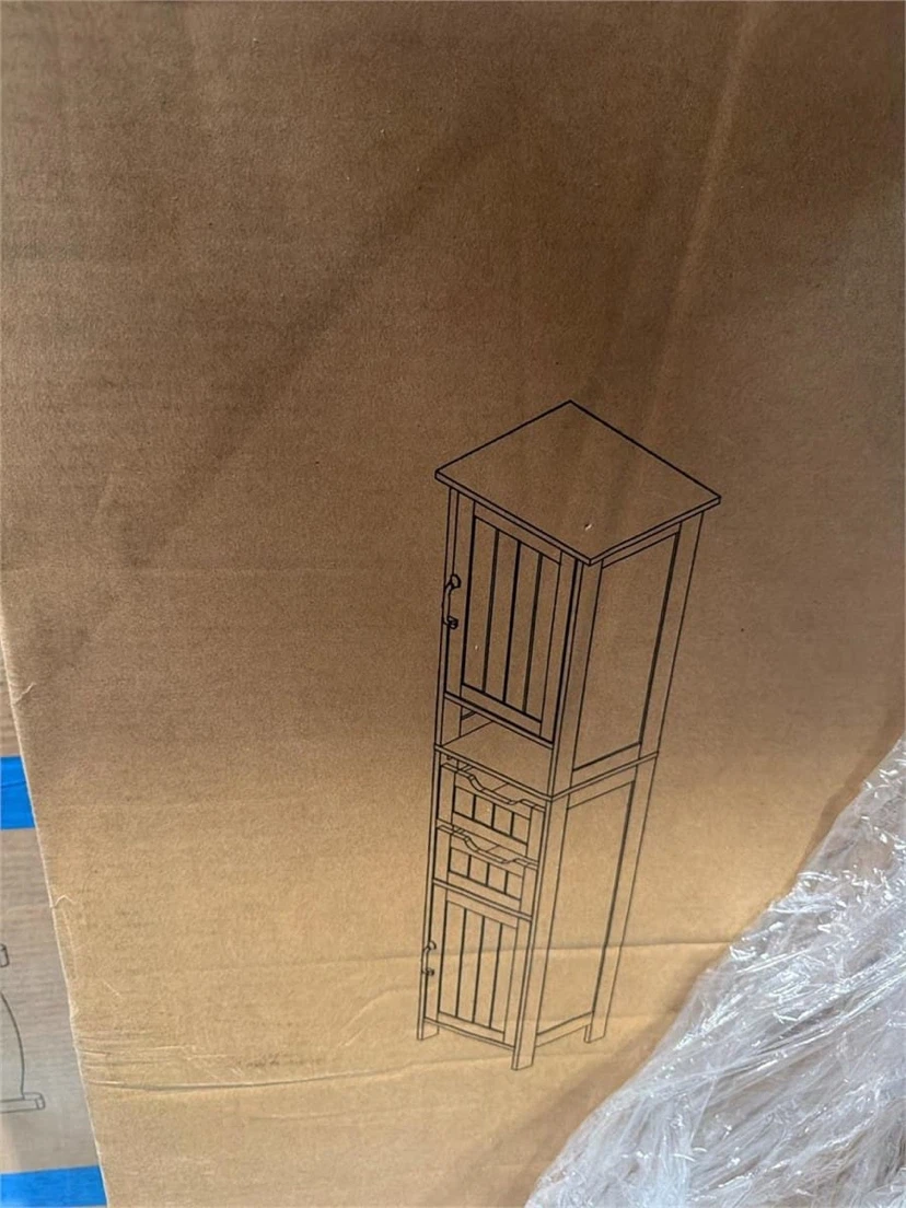 White bathroom storage cabinet - photo 4