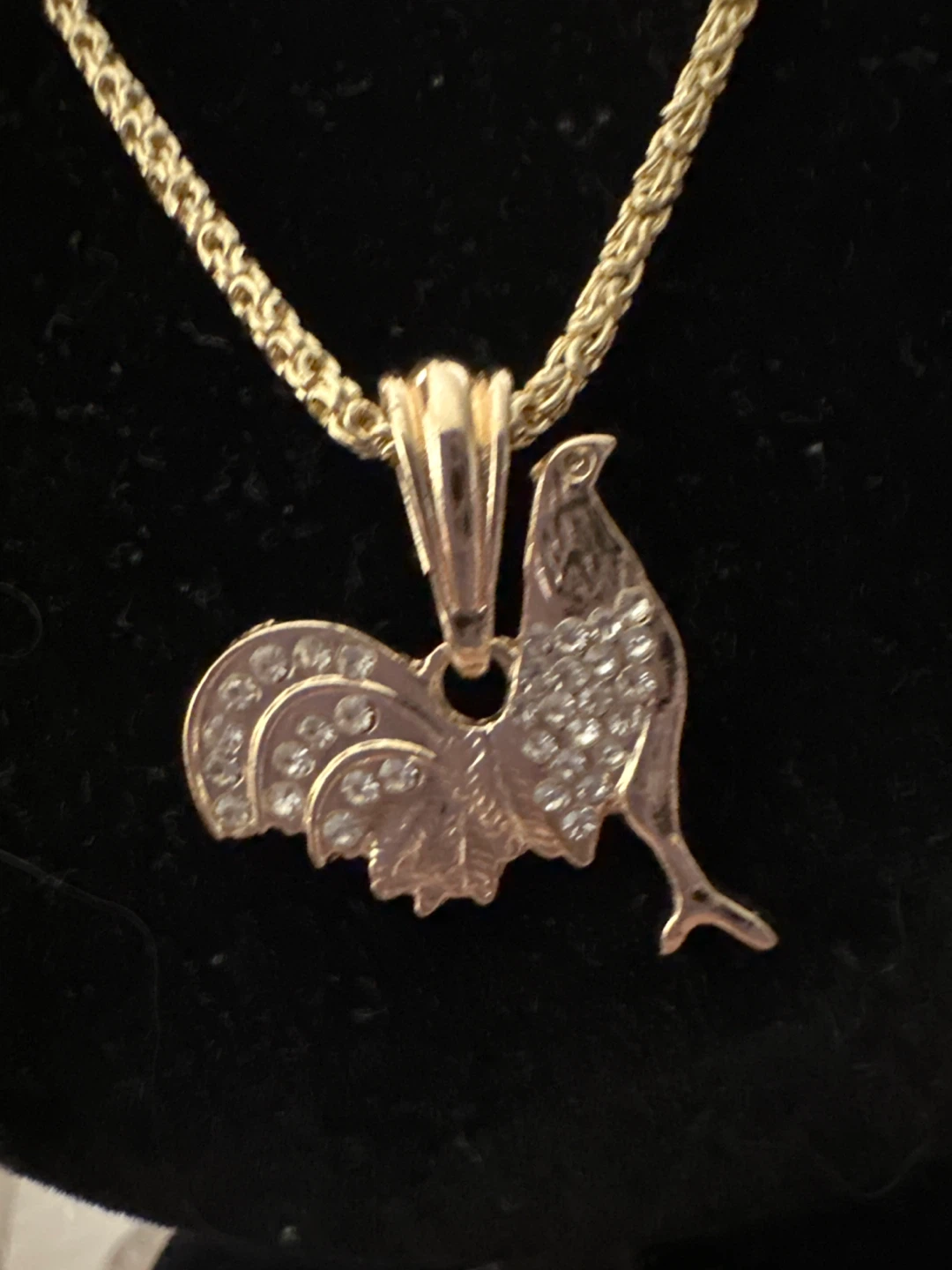 14kGold laminated rope Necklace with Rooster Pendant - photo 2