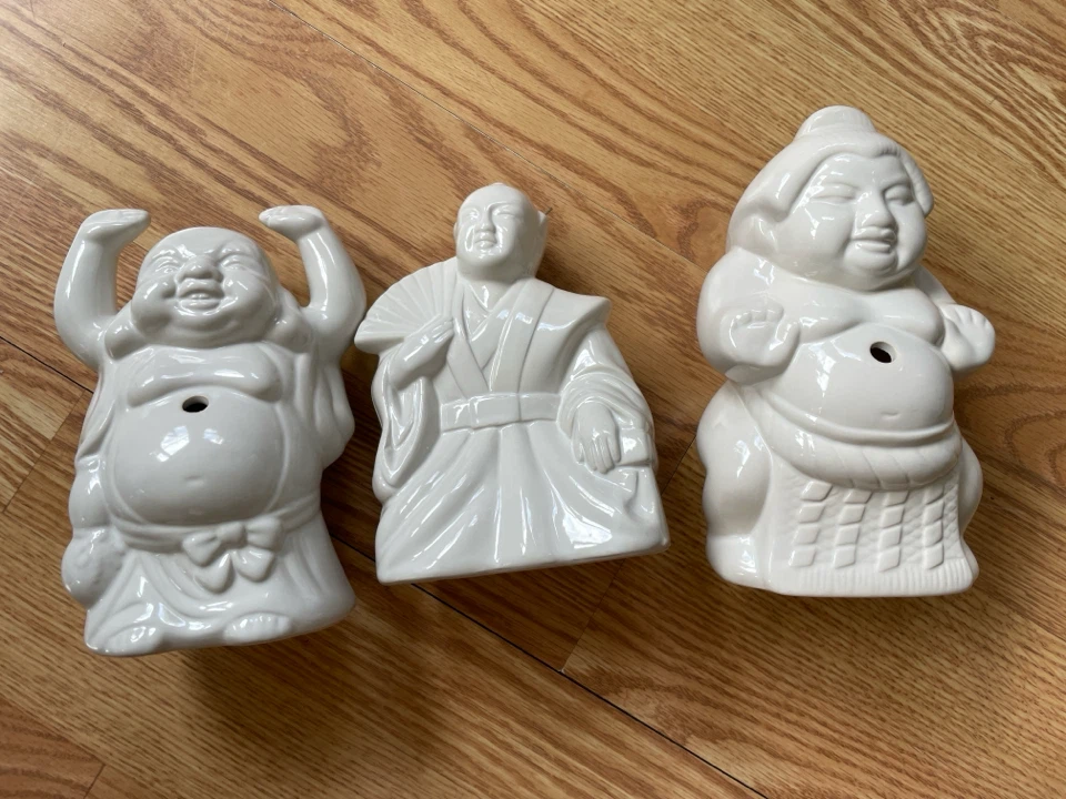 Set of 3 Ceramic Figurines drink tiki mugs