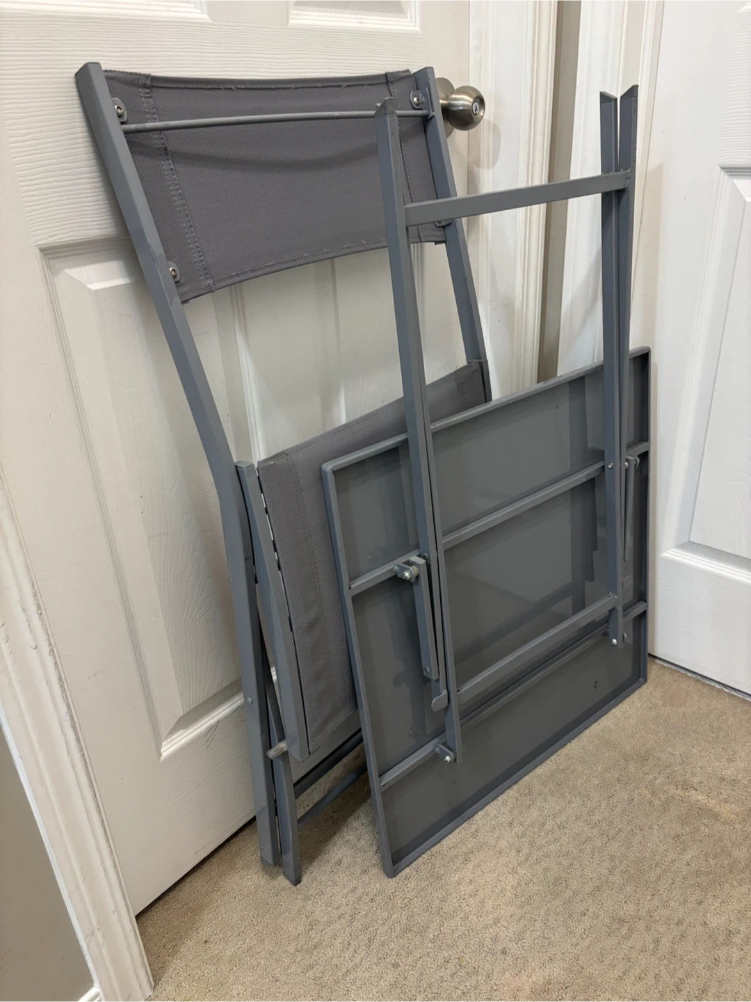 Grey Folding Table and Chair Set - photo 3