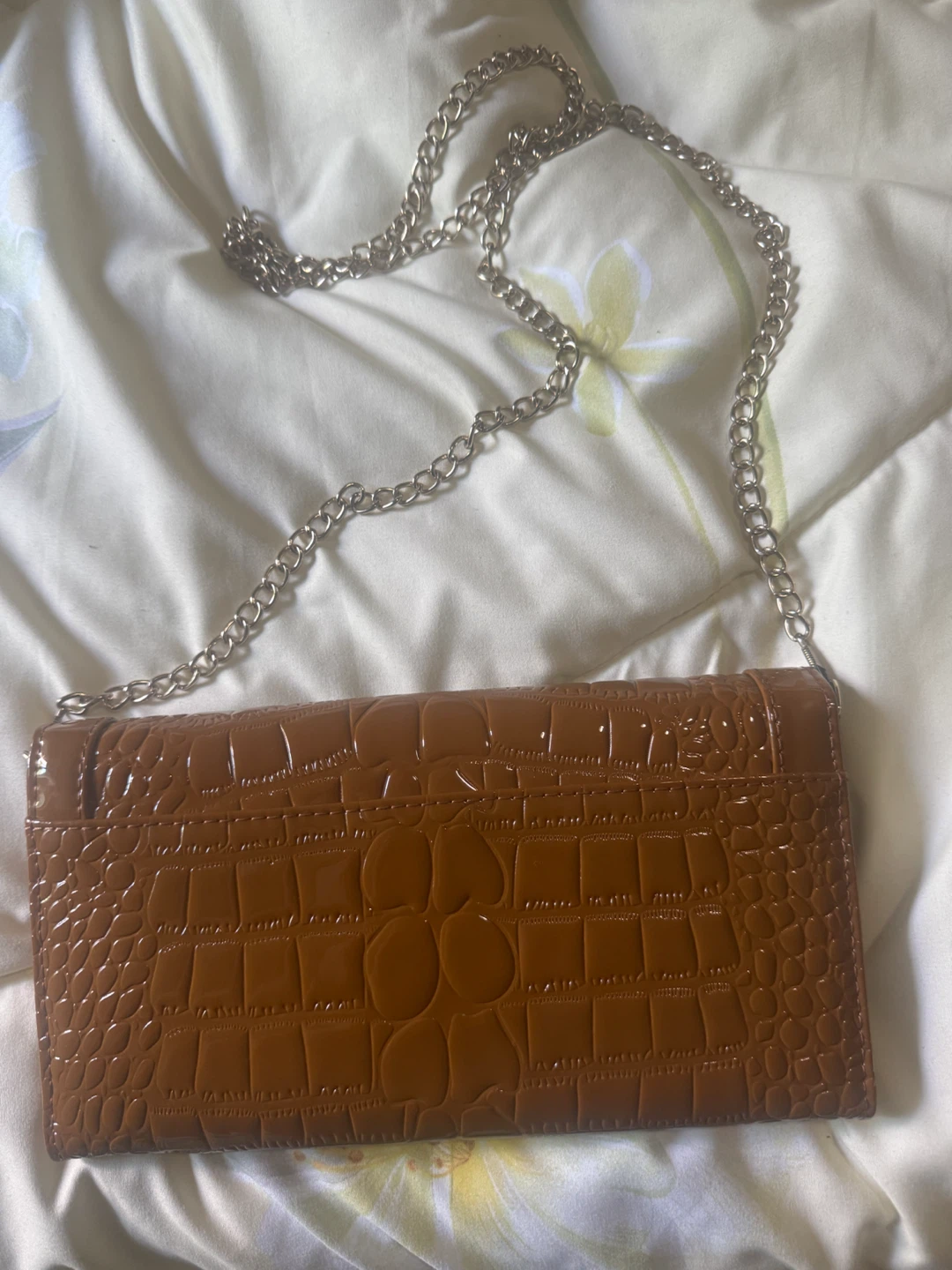 Michael Kors Brown Croc Embossed Chain Wallet - photo 3