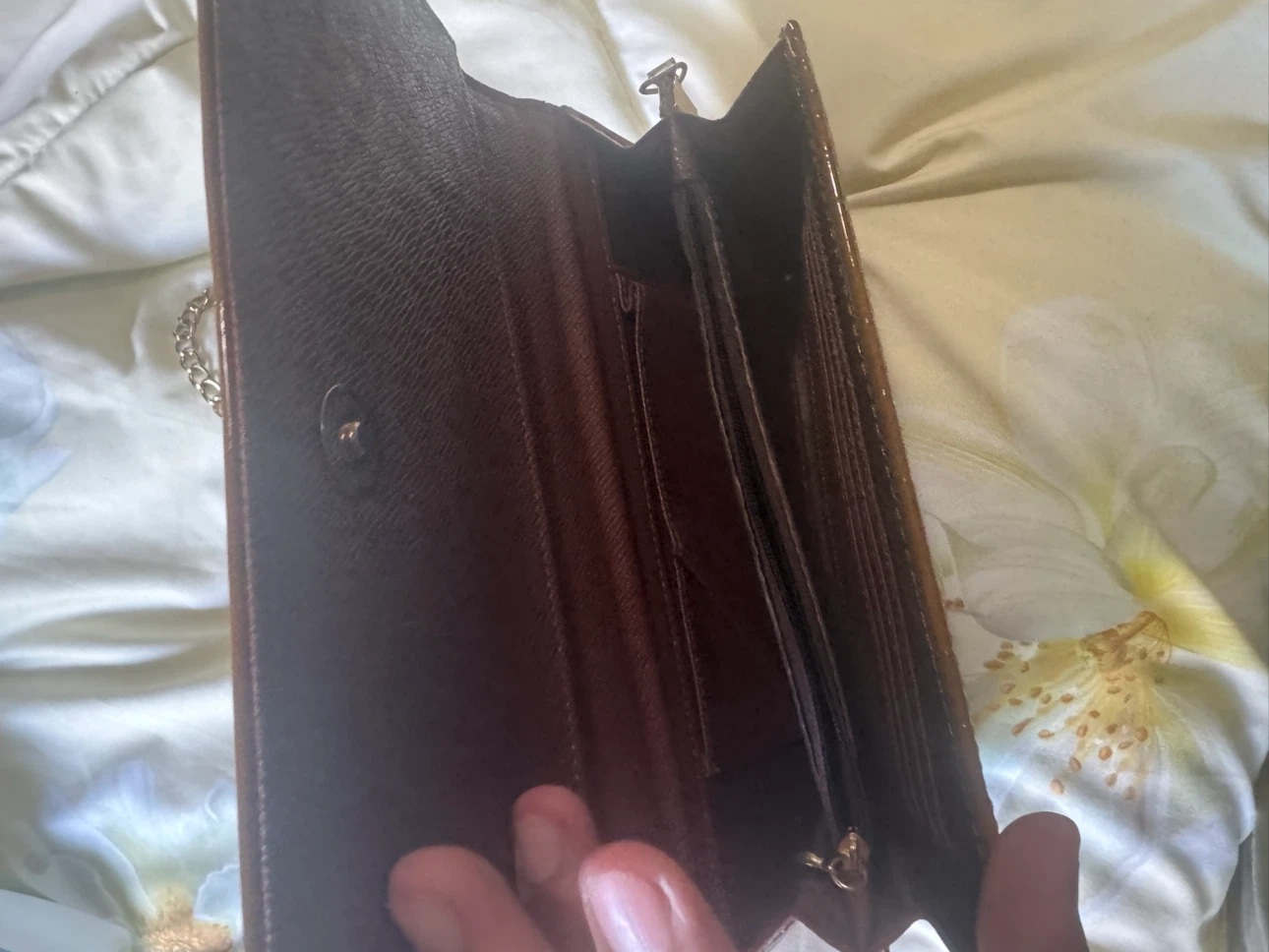 Michael Kors Brown Croc Embossed Chain Wallet - photo 4
