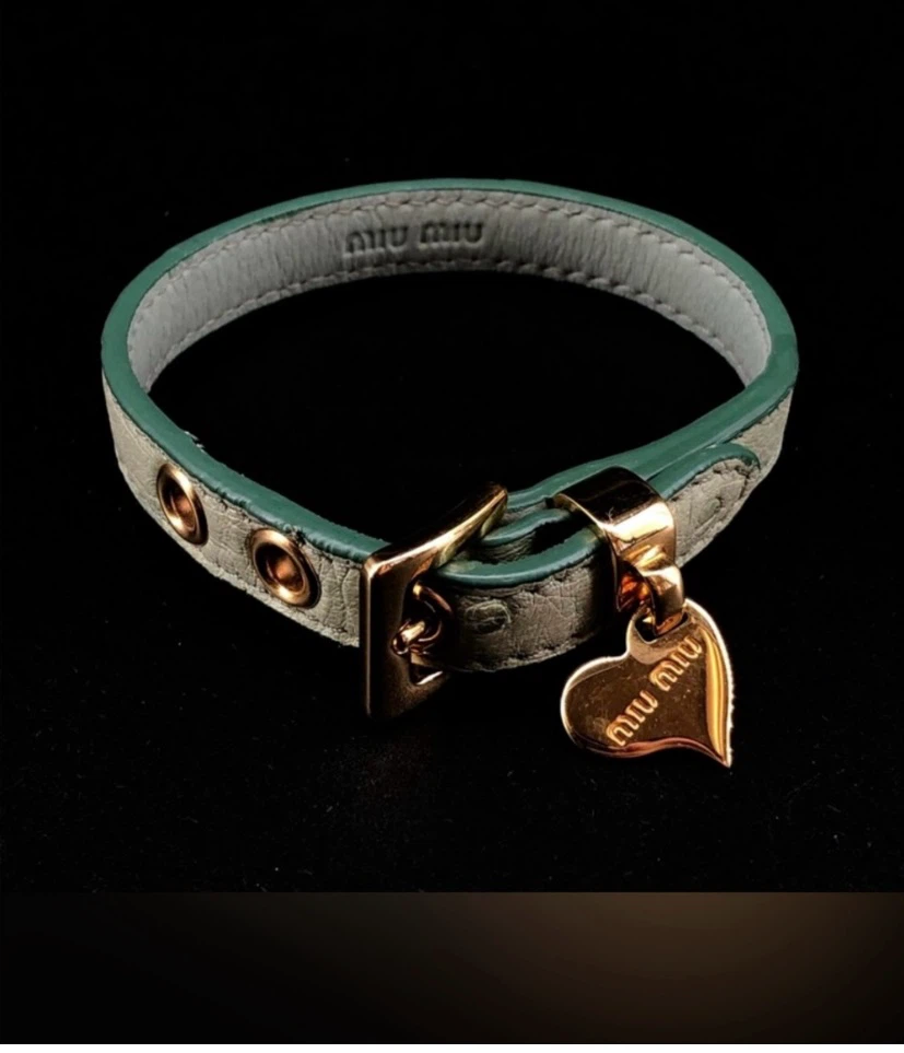 Miu Miu Leather Heart Charm Bracelet - photo 2