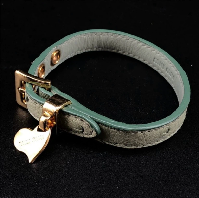 Miu Miu Leather Heart Charm Bracelet - photo 3