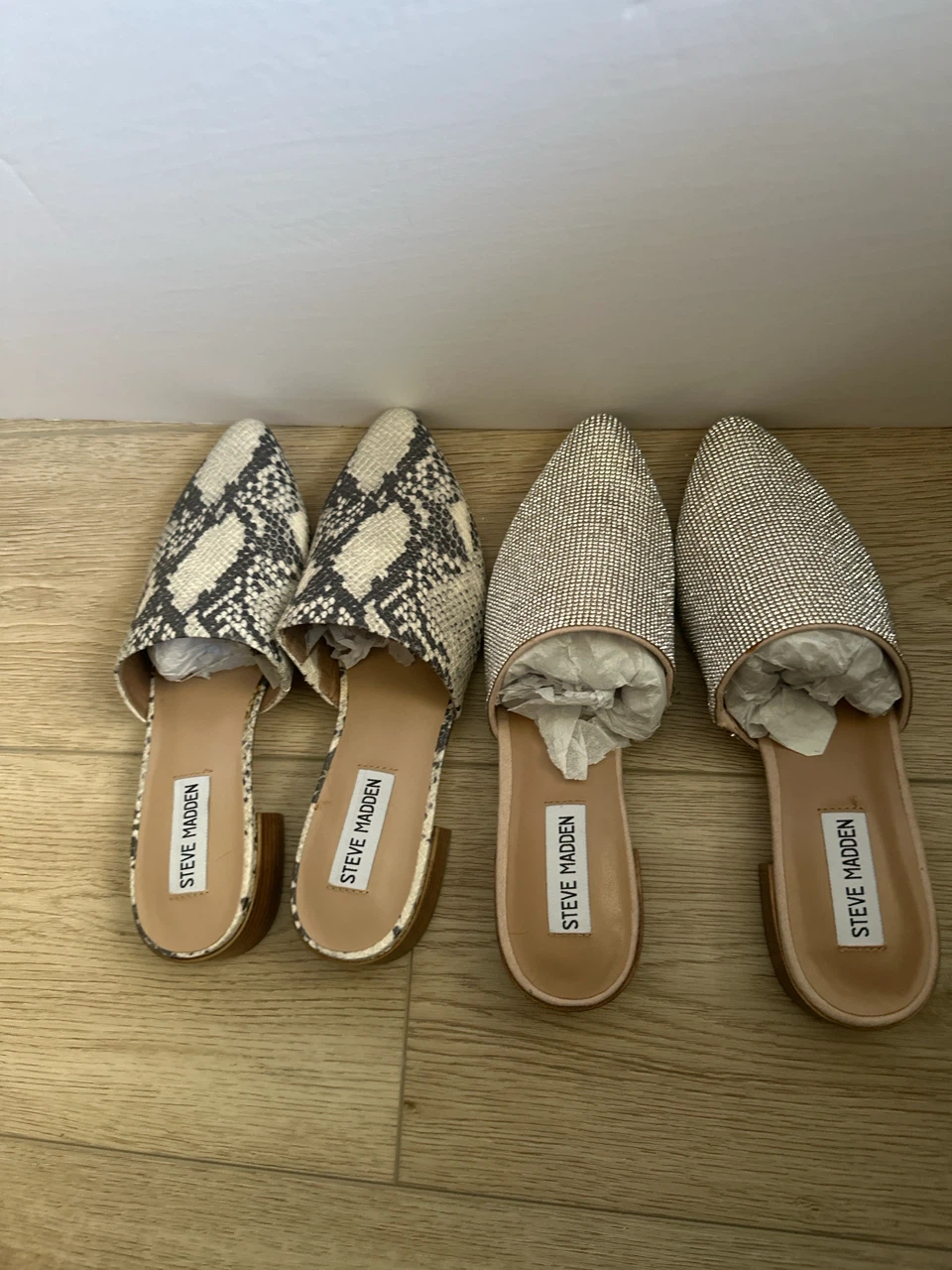 Steve Madden Women's Mules - Snake Print & Rhinestone