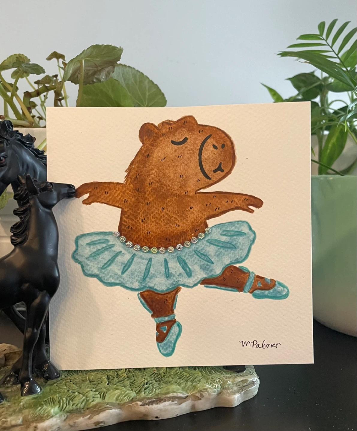 Watercolor Cute Capybara Paintings