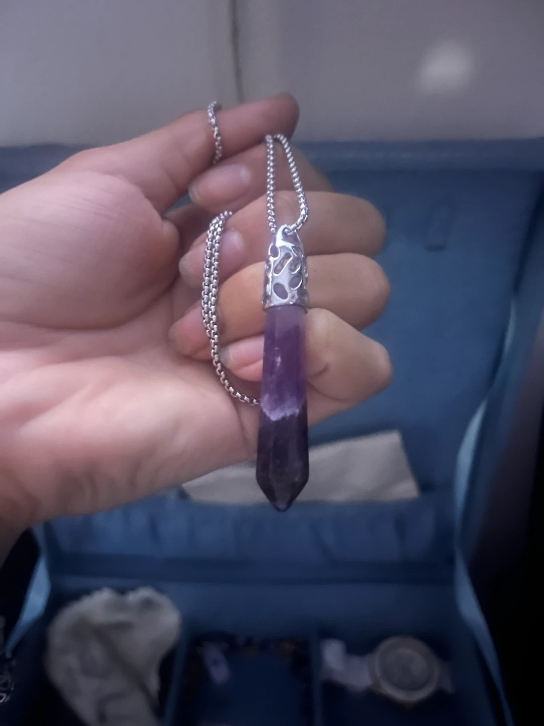 Amethyst Crystal Pendulum Necklace
