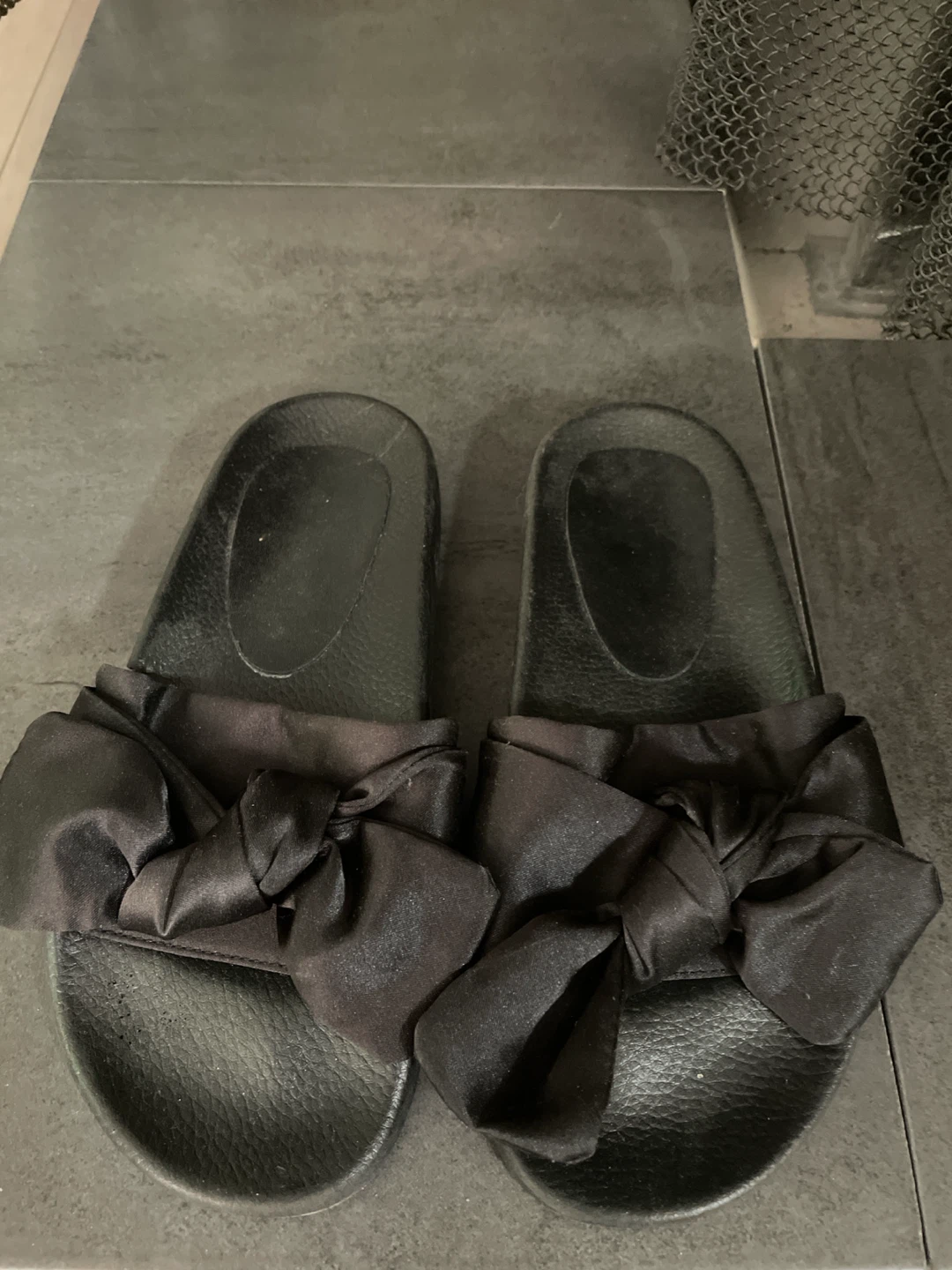 TOPSHOP Slide Sandals with Bow Detail