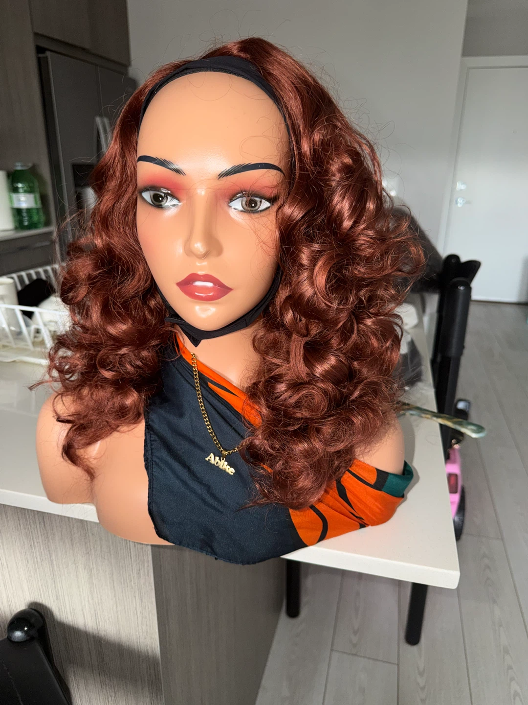 Auburn Curly band Wig - photo 2