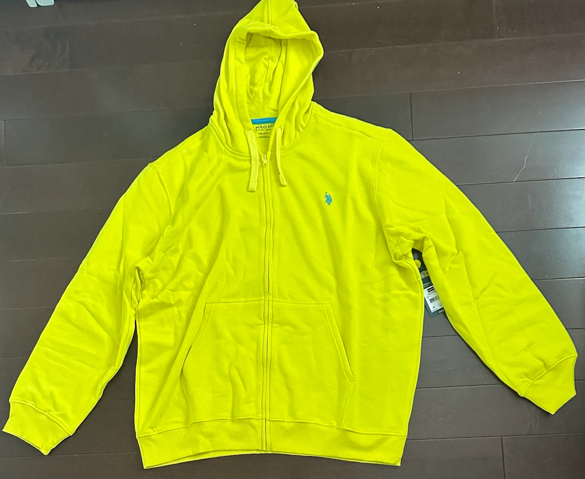 U.S. Polo Assn. Zip-Up Hoodie - Bright Yellow - 2XL