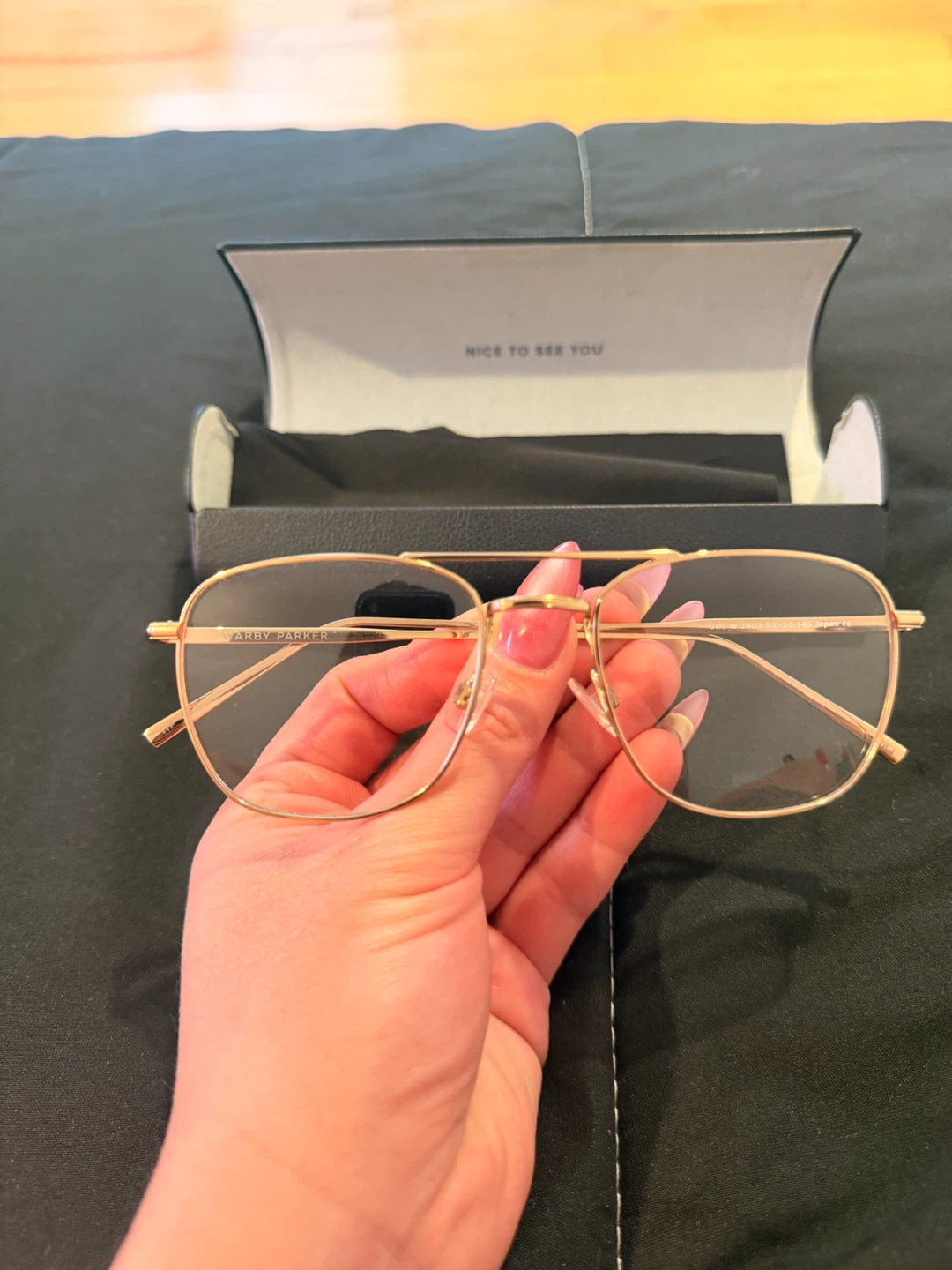 Warby Parker Rose Gold Aviator Glasses