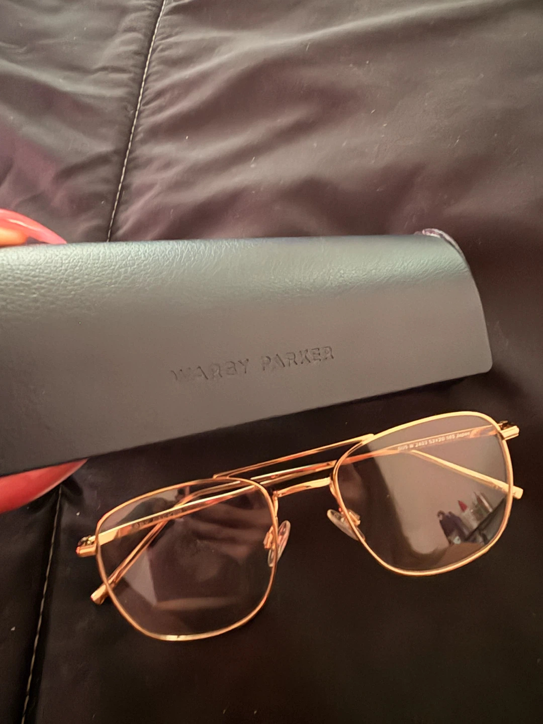 Warby Parker Rose Gold Aviator Glasses - photo 3