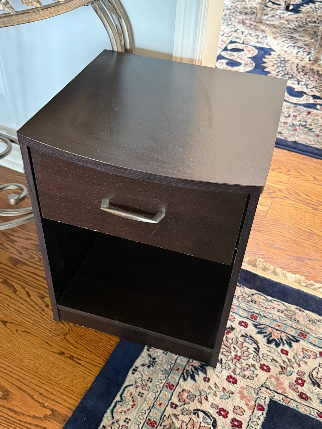 Dark Brown Nightstand with Drawer