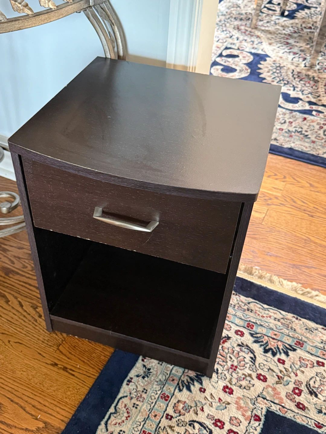 Dark Brown Nightstand with Drawer - photo 2