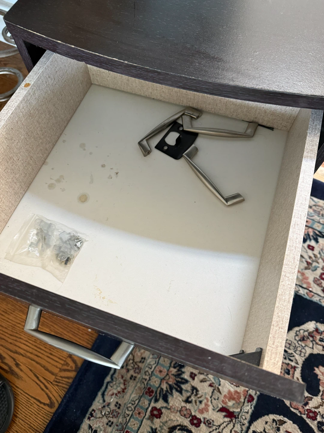 Dark Brown Nightstand with Drawer - photo 4