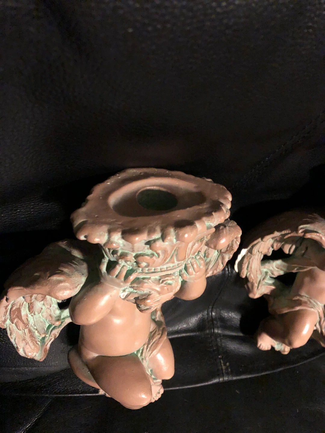 Antique Cherub Wall Sconces Candle Holders! (Pair) - photo 3