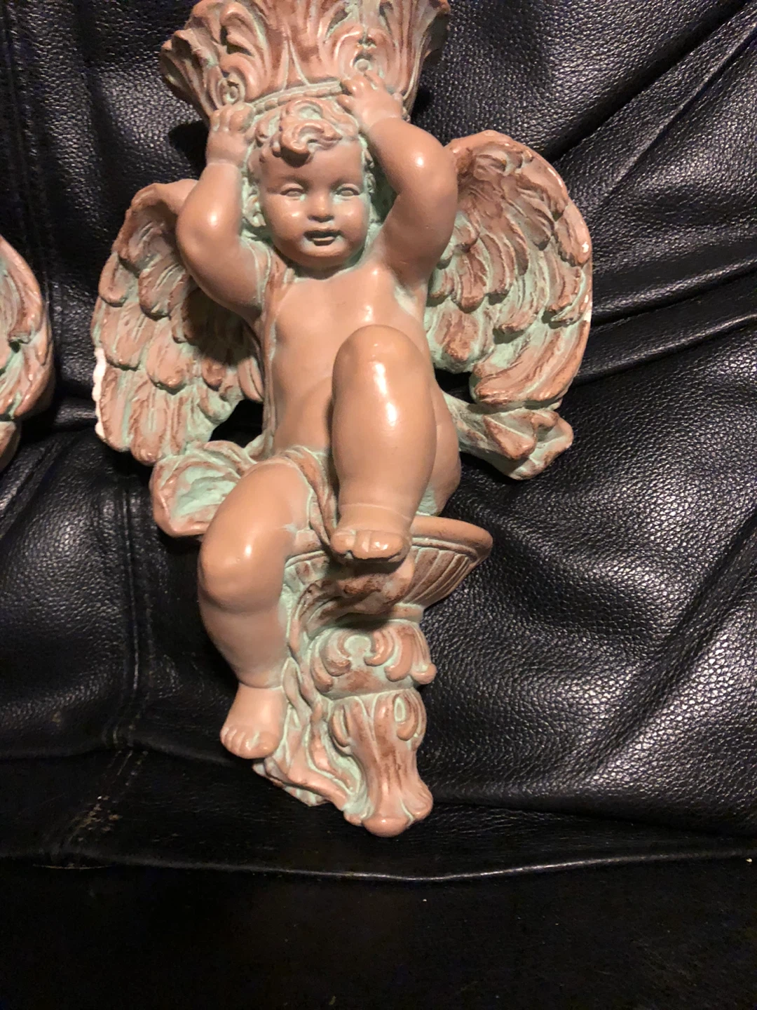 Antique Cherub Wall Sconces Candle Holders! (Pair) - photo 5