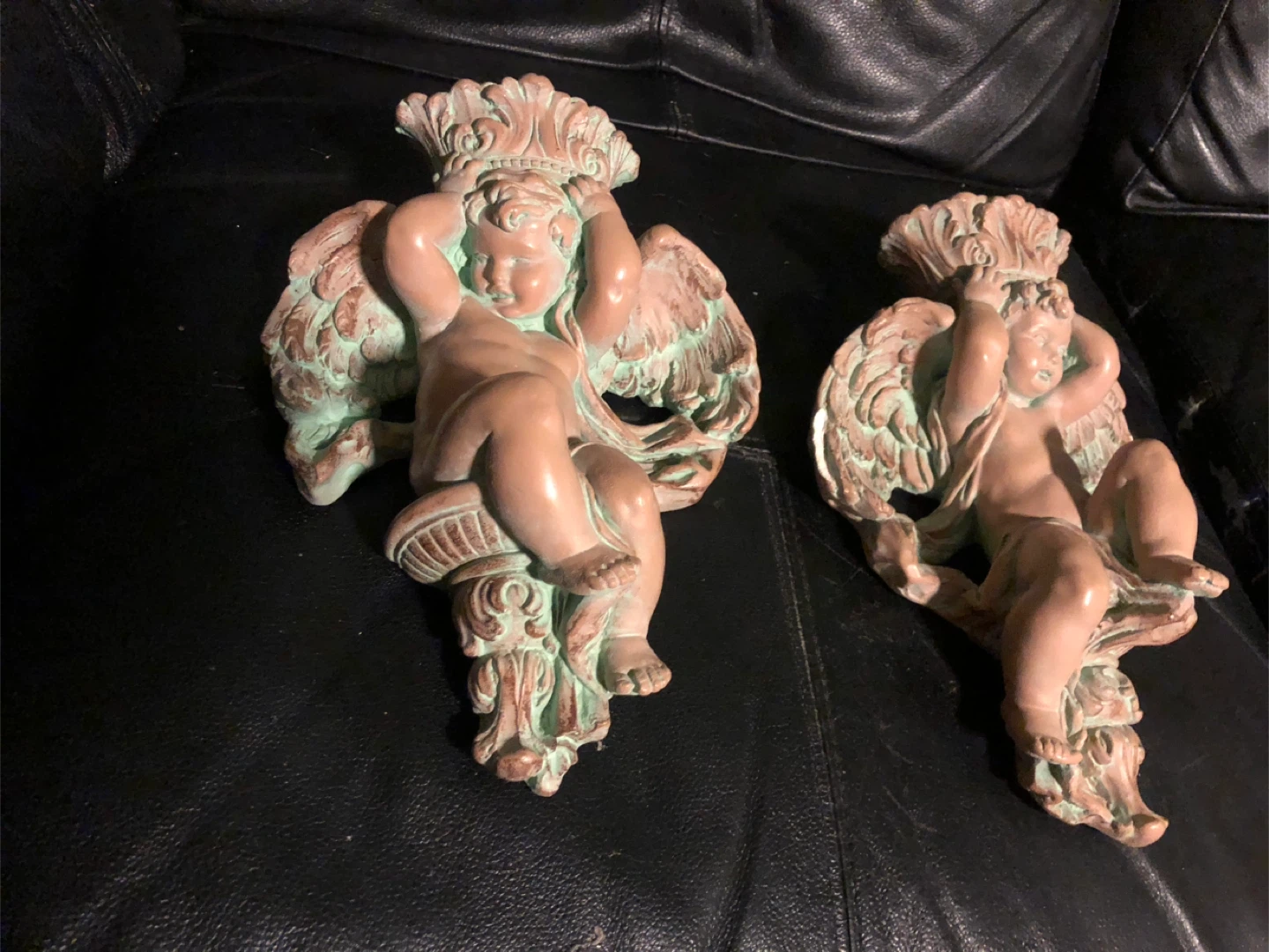 Antique Cherub Wall Sconces Candle Holders! (Pair) - photo 4