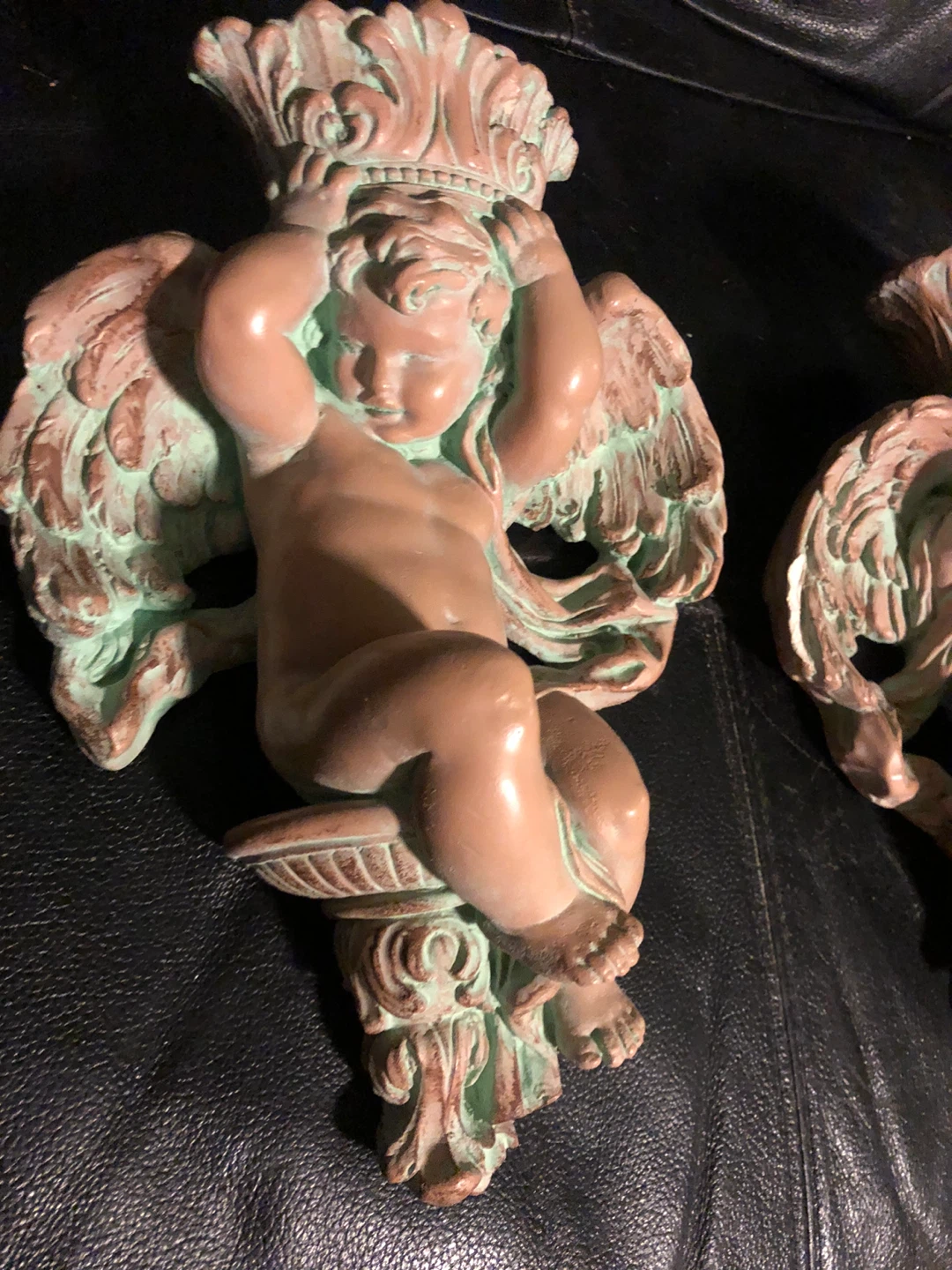 Antique Cherub Wall Sconces Candle Holders! (Pair) - photo 2