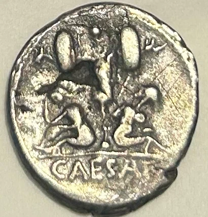 Authentic Julius Caesar Roman Silver Denarius 49–48 BC