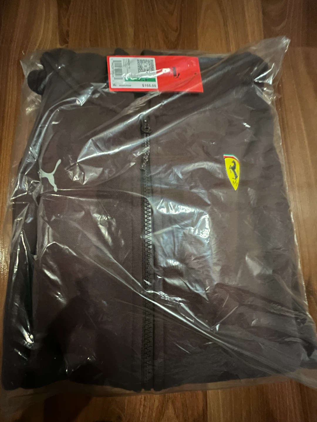 Puma Ferrari Men's Zip Hoodie Chocolate Brown L