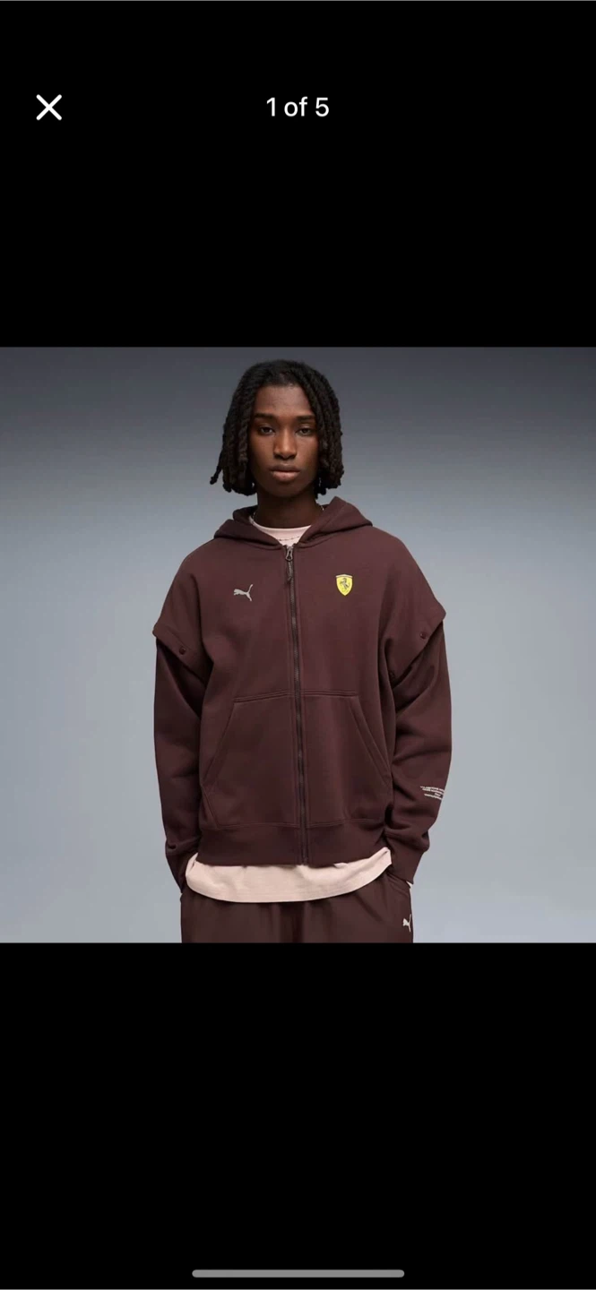 Puma Ferrari Men's Zip Hoodie Chocolate Brown L - photo 4