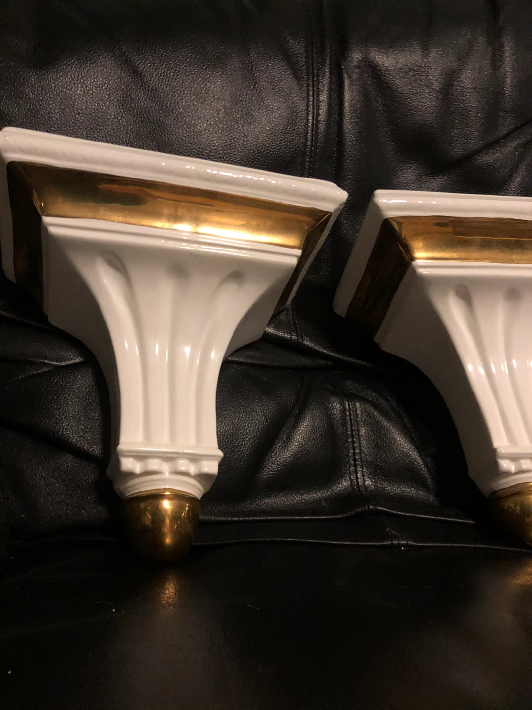 White and Gold Decorative Wall Shelves (Set of 2) - photo 3