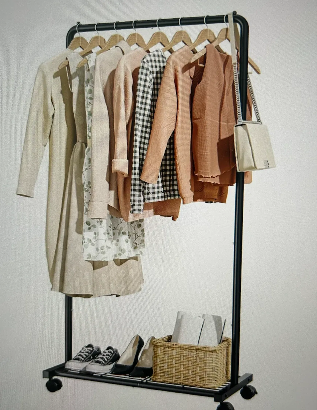 Black Metal Rolling Garment Rack (As is) - photo 2