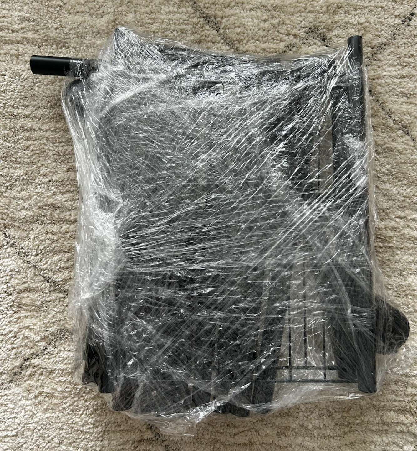 Black Metal Rolling Garment Rack (As is)
