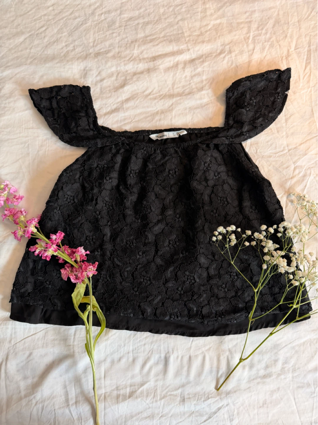 Black Lace Off-the-Shoulder Top