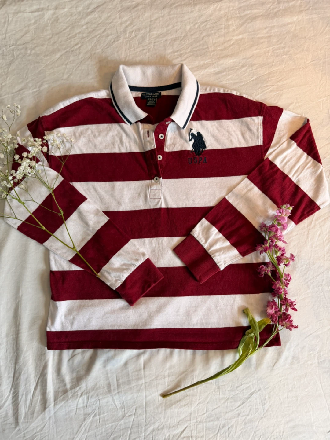 U.S. Polo Assn. Striped Long Sleeve Polo Shirt