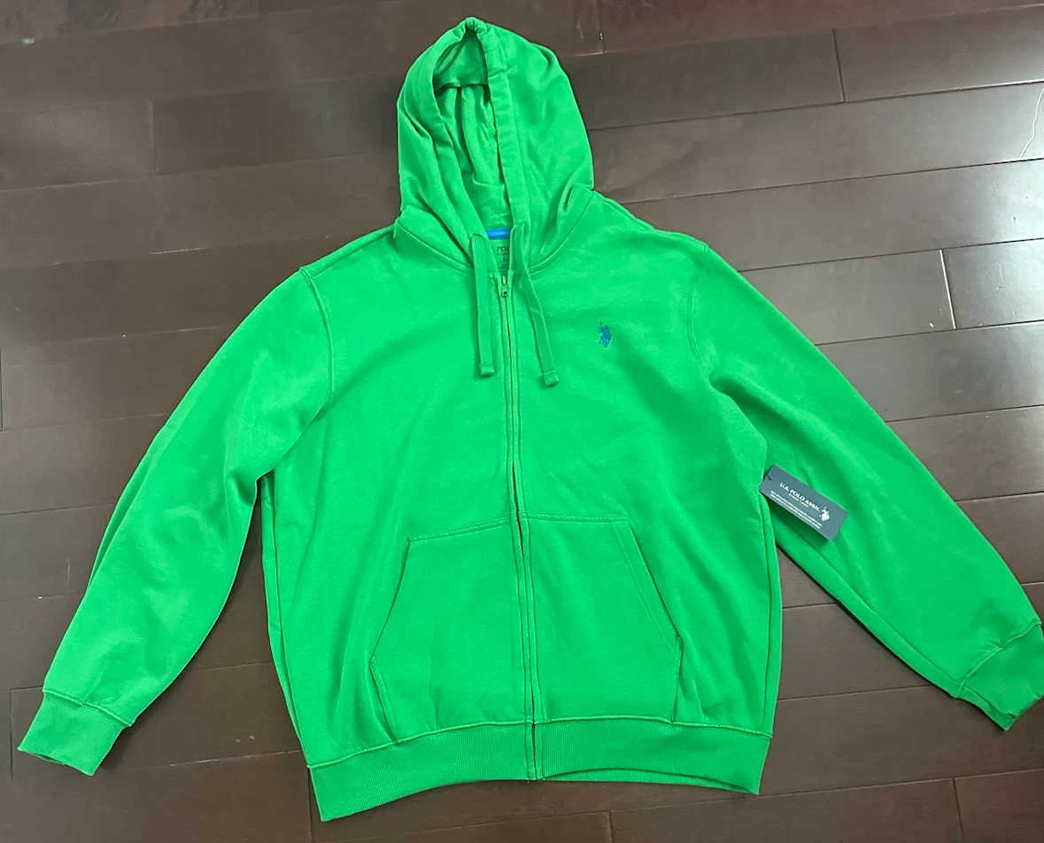 U.S. Polo Assn. Zip-Up Hoodie - Bright Green - XL