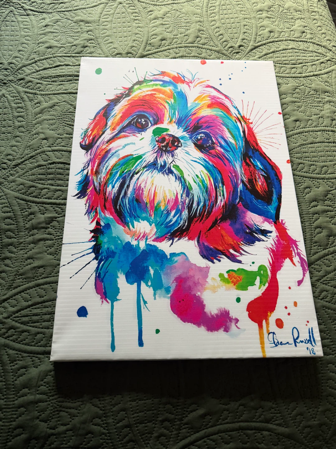 Colorful Shih Tzu Dog Canvas Wall Art - photo 2