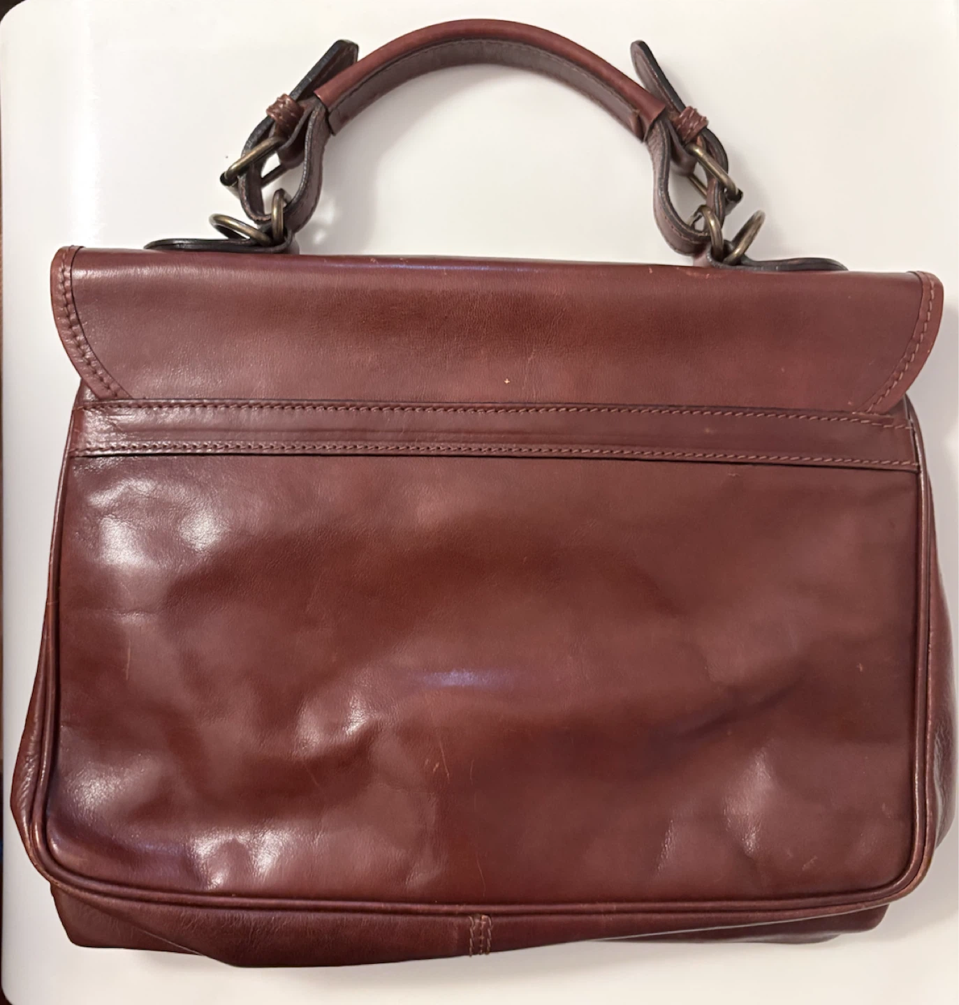 Vintage Italian Genuine Leather Satchel Bag - photo 2