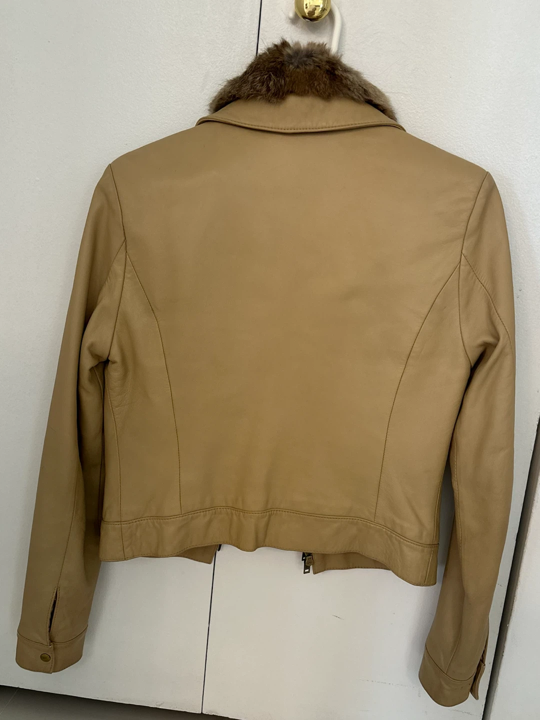 Bebe Leather Jacket with Fur Collar - photo 4