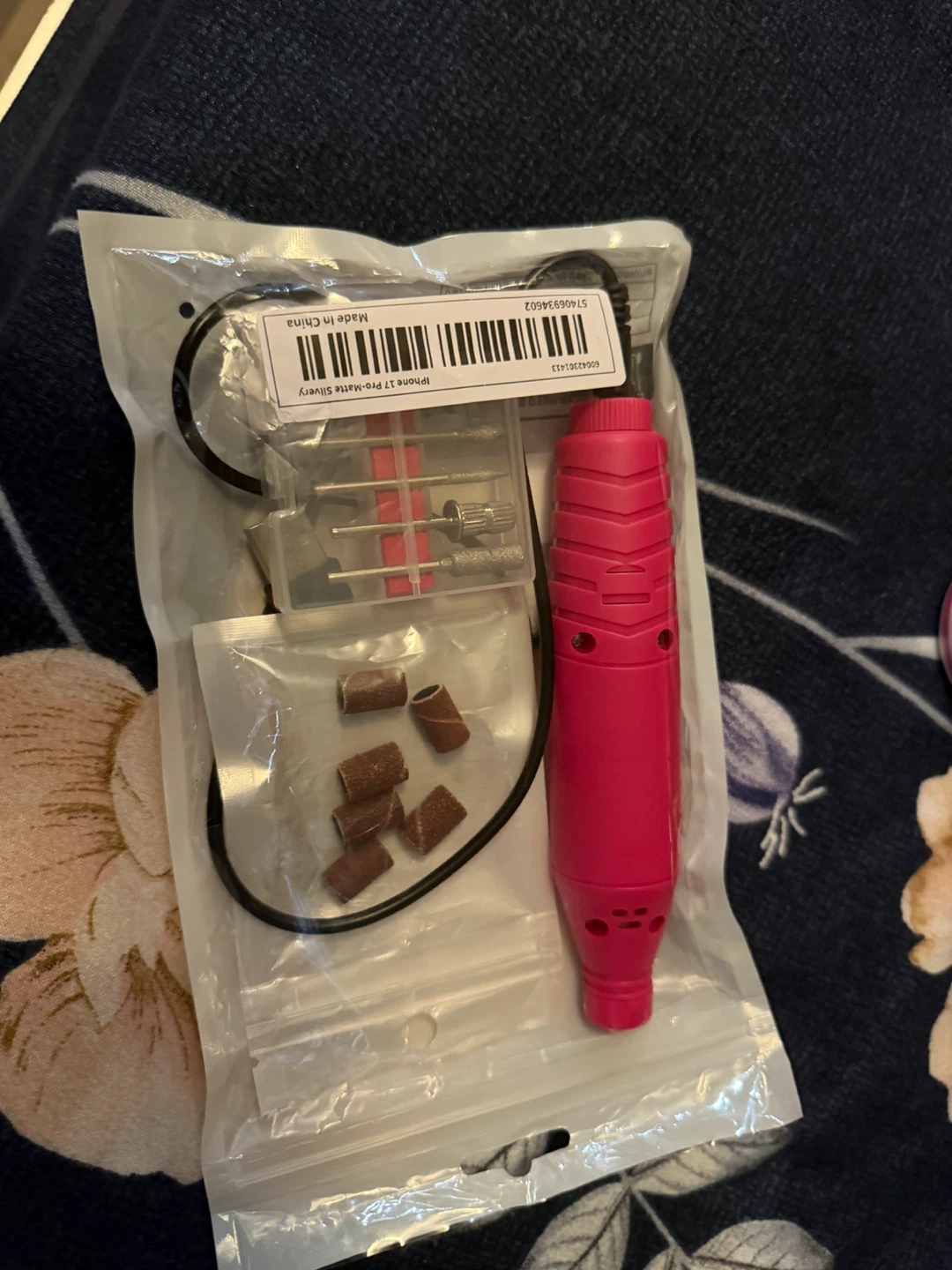 Pink Electric Nail File Drill Kit