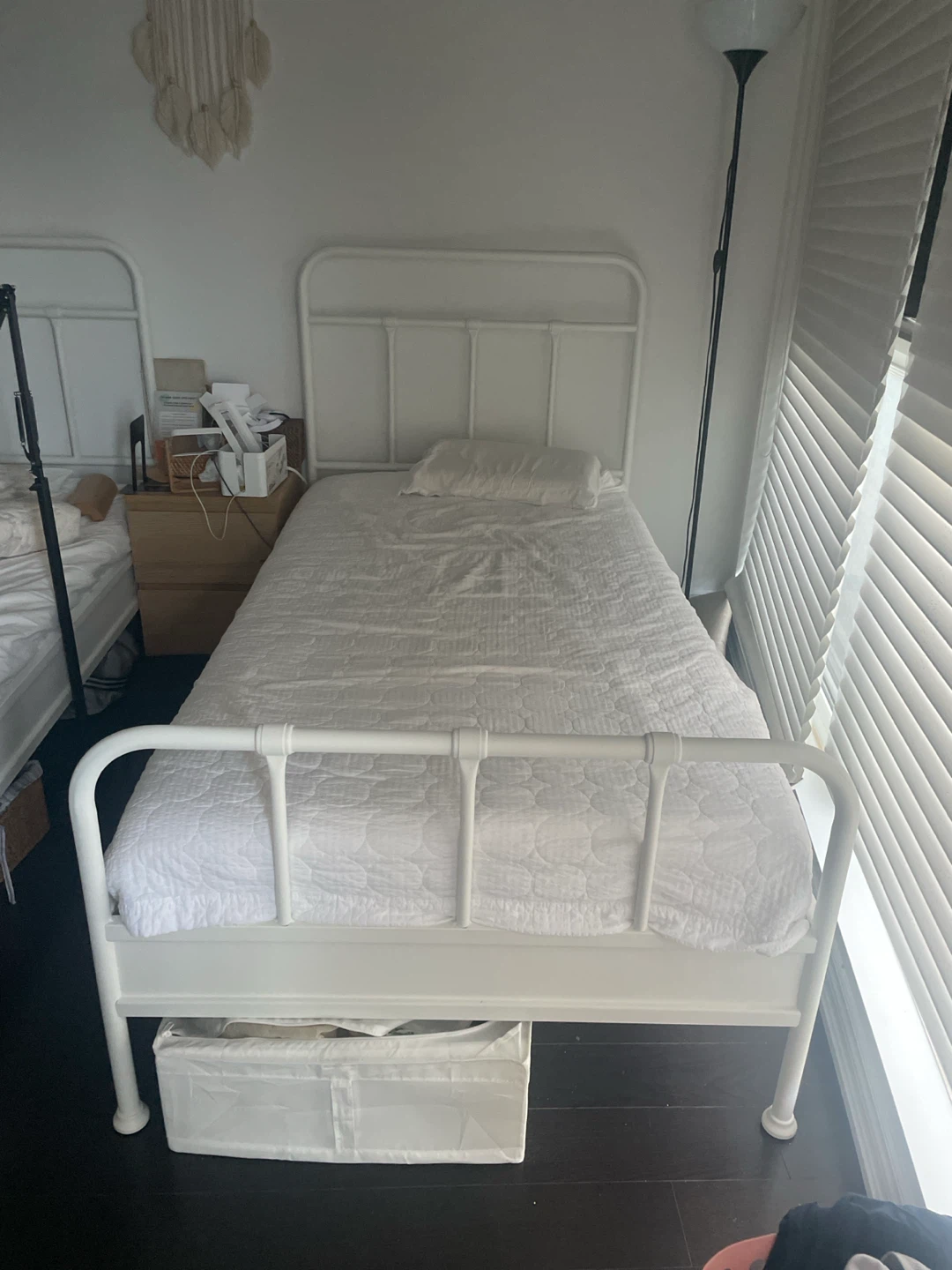 White Metal Twin Bed Frame