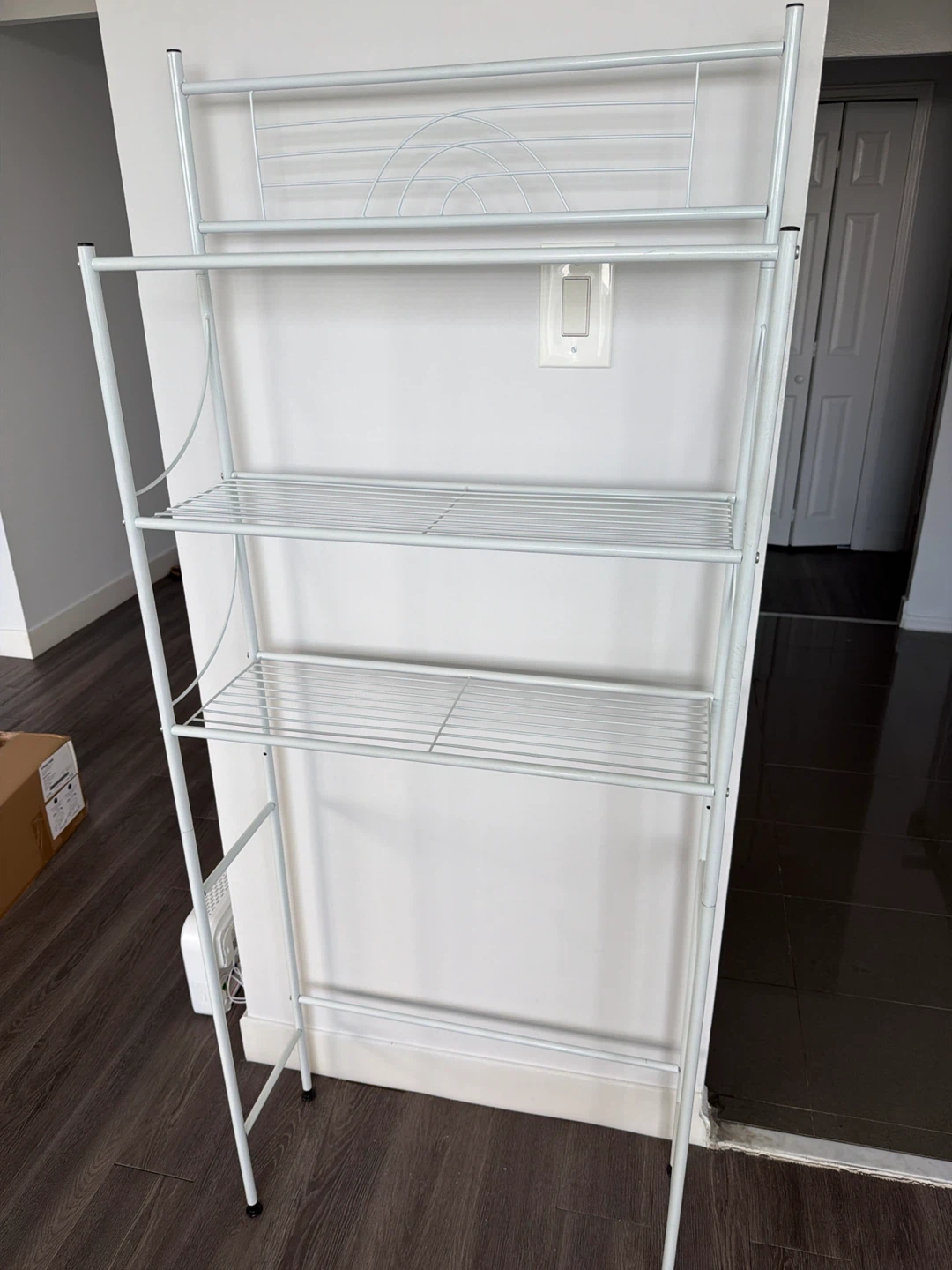 White Metal Shelf Unit