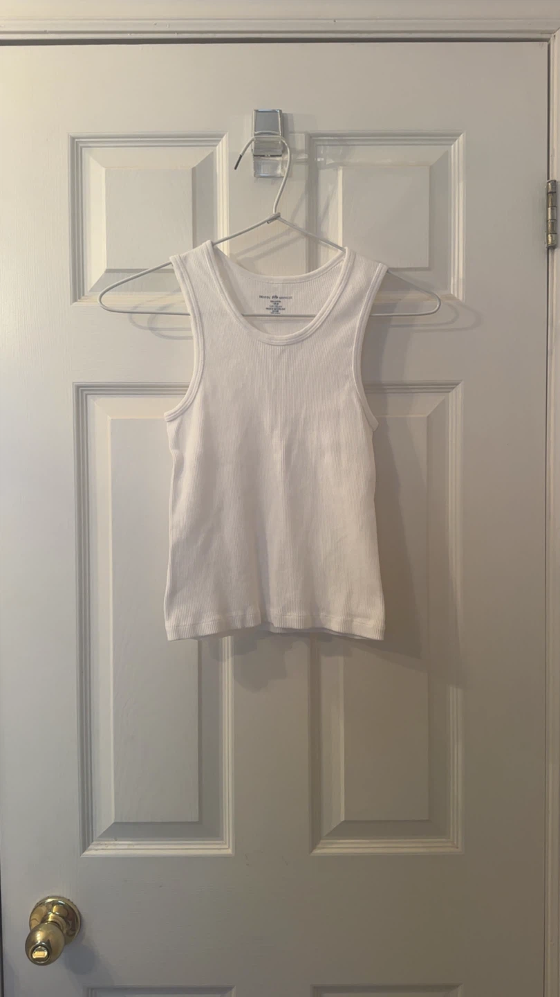 Brandy Melville White Ribbed Tank Top