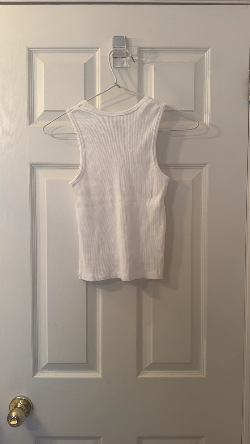 Brandy Melville White Ribbed Tank Top - photo 2