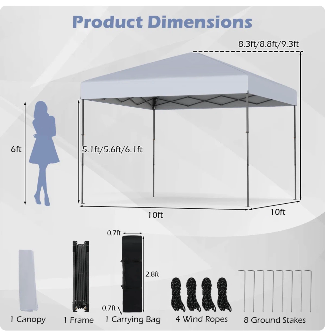 10ft x 10ft Pop-Up Canopy Tent - photo 3