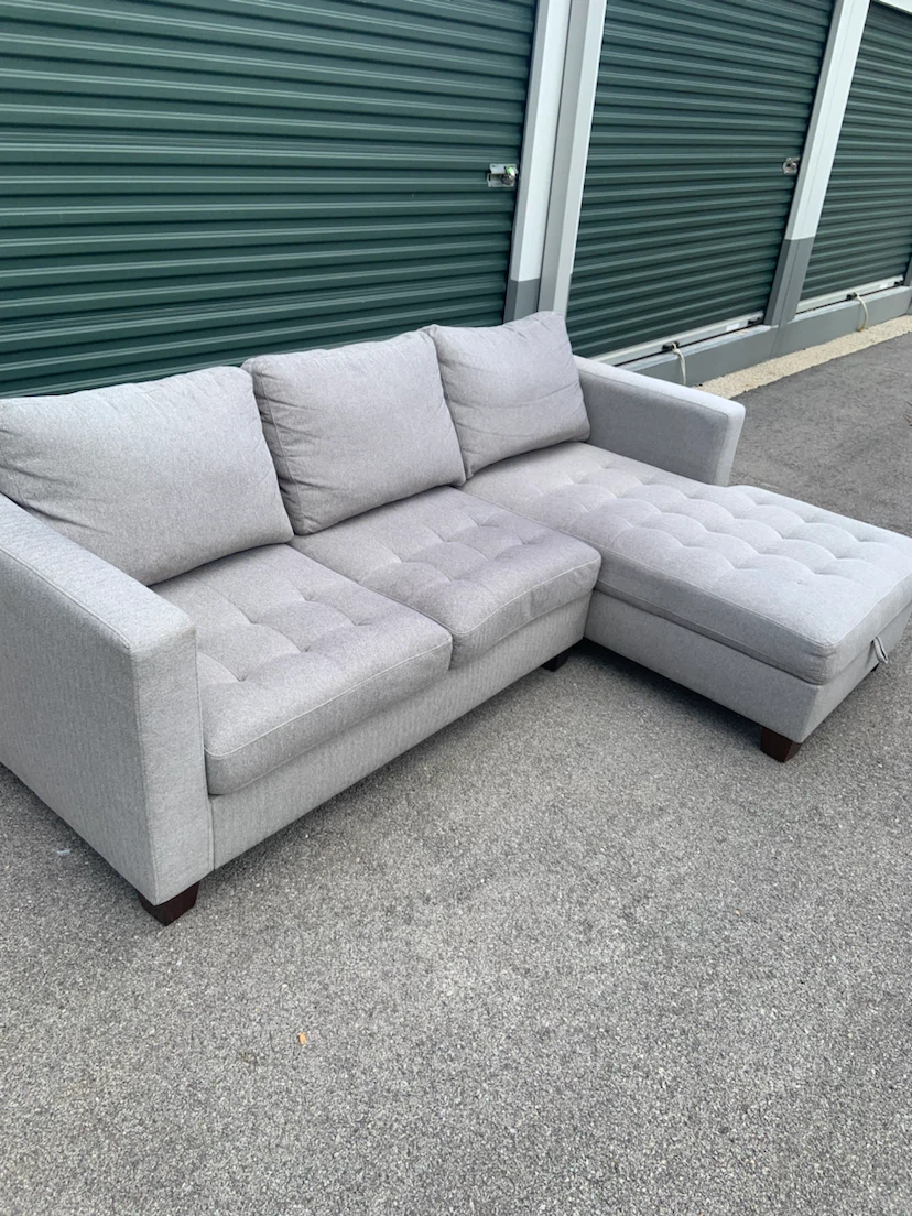 Gray Sectional Sofa with Storage Chaise